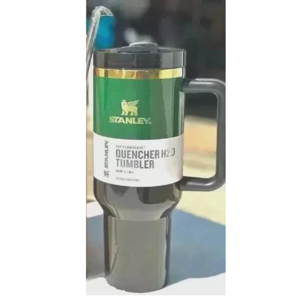 Stanley Quencher H2.0 Tumbler 40oz – Green | Insulated Stainless Steel Cup with Handle & Straw