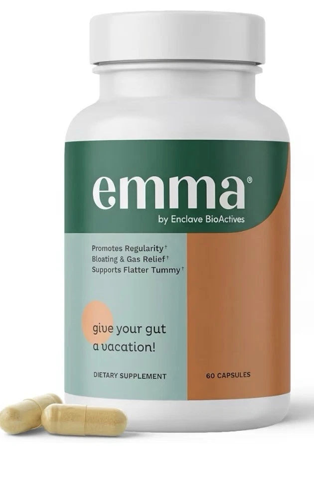 Emma Bloating & Gas Relief Supports Flatter Tummy by Enclave BioActives 60 Caps