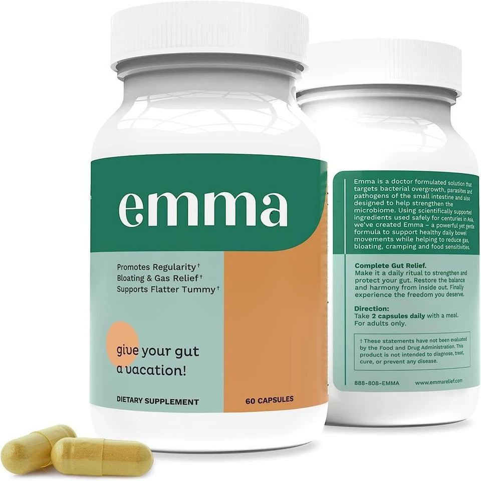 2-Pack Emma with Berberine, Resveratrol, Quercetin & Garlic – Colon Cleanse Detox, 60 Capsules Each