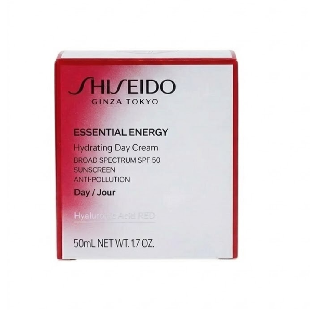 Shiseido Essential Energy Hydrating Day Cream SPF 50 Anti-Pollution Face Moisturizer with Hyaluronic Acid RED - 50ml